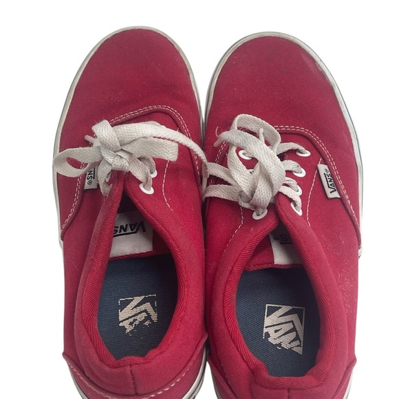 Vans Off The Wall Red Canvas Skateboard Sneakers Youth size 3 Lace Checked sole - Picture 3 of 16